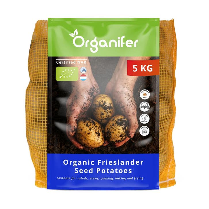 Biologische Pootaardappelen Frieslander A 28/35 (5 kg), Tuin en Terras, Bloembollen en Zaden, Gehele jaar, Volle zon, Verzenden