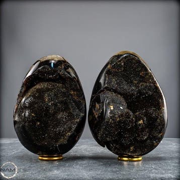 Septarien-Drusen – fascinerend duo in elegante ei-vorm