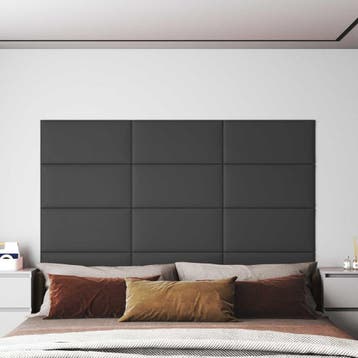 vidaXL Wandhoofdbord 12 st 60 x 30 cm Grijs Stof, Doe-het-zelf en Verbouw, Platen en Panelen, Verzenden, Nieuw