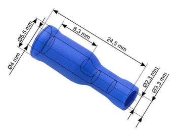 Kabelschoen Doorverbinder 100 stuks - Blauw - Gat diameter 4, Ophalen of Verzenden, Nieuw