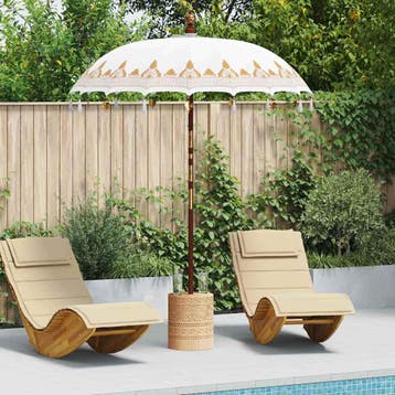 vidaXL Balinese Parasol Crème 185 x 185 x 260 cm, Tuin en Terras, Parasols, Verzenden, Nieuw, 1 tot 2 meter