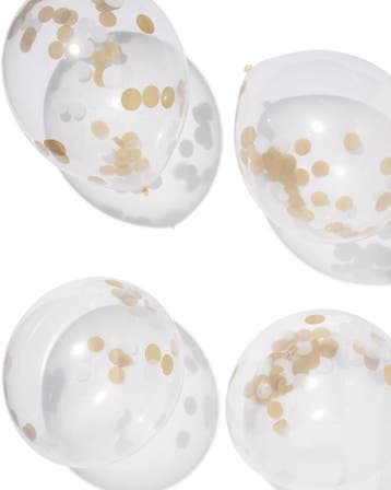 HEMA Confettiballonnen 30cm goud - 6 stuks, Verzenden, Nieuw