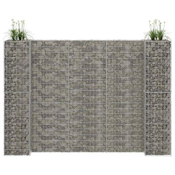 vidaXL Gabion plantenbak H-vormig 260x40x180 cm staaldraad, 100 cm of meer, Verzenden, Nieuw, Metaal
