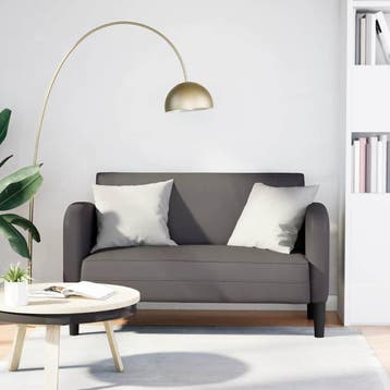 vidaXL Loveseat bank 110 cm kunstleer grijs, Huis en Inrichting, Verzenden, Nieuw, Leer, Minder dan 150 cm
