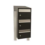 Brievenbusunit Brickset met statief 3-hoog met dak - zwart, Verzenden, Nieuw