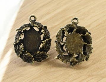 1 x Houder F: Metalen Camée of Cabochon houder 36 x 26 x..., Ophalen of Verzenden, Nieuw, Kraal