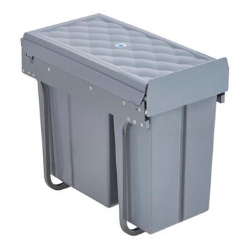 Inbouw prullenbak Froland 20+10 liter 48x26x42 cm grijs [en., Verzenden, Nieuw