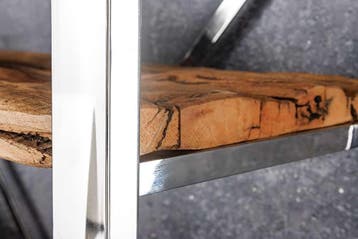 Massief houten plank BARRACUDA 185cm bruin teakhout zilver, Ophalen of Verzenden, Nieuw