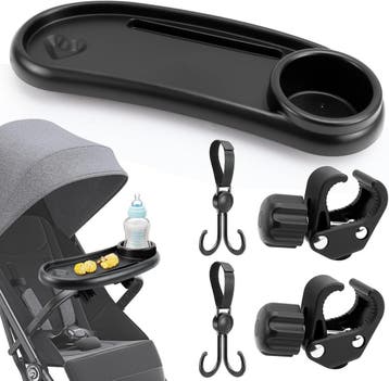 Kinderwagen dienblad + 2 haken voor tas - 56% korting, Ophalen of Verzenden, Zo goed als nieuw