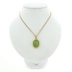 Gouden hanger met Jade (Hanger of bedel), Ophalen of Verzenden, Gebruikt, Goud, Overige merken