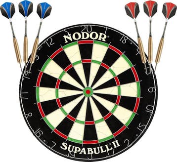 Nodor Supabull  Dartbord Met 2 Sets Gold Brass Darts, Sport en Fitness, Ophalen of Verzenden, Nieuw, Dartbord