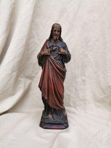 artigianale - Figuur - Sacro Cuore di Gesù - Gips