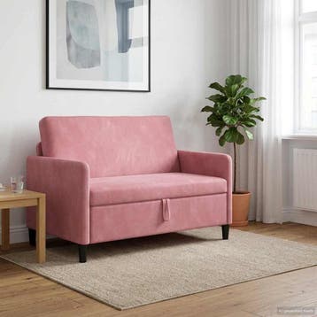 vidaXL Bank met opslag Roze 122 x 78 x 87 cm Polyester, Huis en Inrichting, Banken | Bankstellen, Verzenden, Nieuw, Kunststof