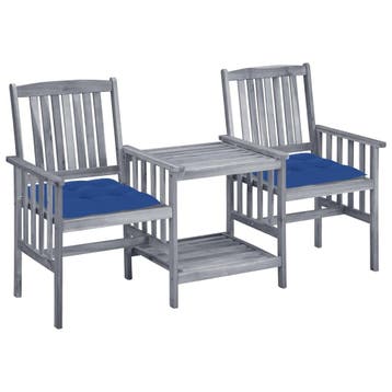vidaXL Tuinstoelen met tafeltje en kussens massief, Verzenden, Nieuw, Hardhout, Tuinset
