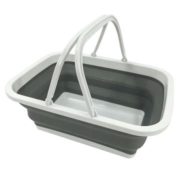 ViaMondo Mand met Hengsels Opvouwbaar Grijs/Wit 9.5L, Caravans en Kamperen, Overige Caravans en Kamperen, Ophalen of Verzenden