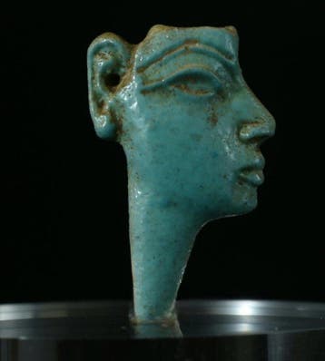 Oud-Egyptisch Faience 18e dynastie Gezichtsinleg - 36 mm
