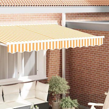 vidaXL Vervangende markies volant Geel en Wit 230 x 20 cm, Verzenden, Nieuw