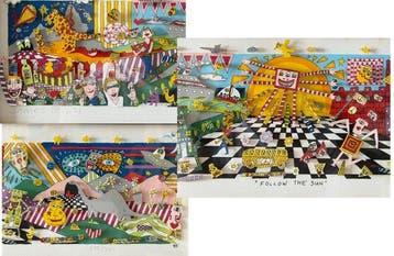 James Rizzi (1950-2011) - FOLLOW THE SUN3D silkscreen