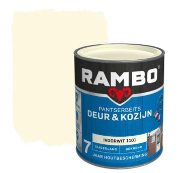Rambo Pantserbeits Deur & Kozijn Dekkend Ivoorwit 0.75L, Verzenden, Wit, Nieuw, Beits