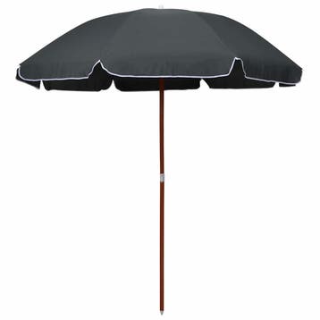vidaXL Parasol met stalen paal 240 cm antracietkleurig, Verzenden, Nieuw, 2 tot 3 meter
