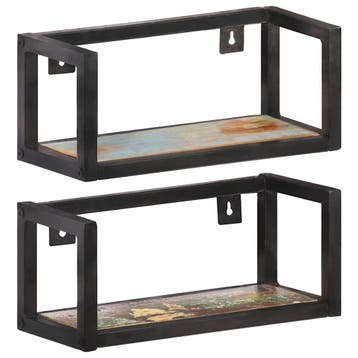 vidaXL Wandschappen 2 st 40 cm massief gerecycled hout, Huis en Inrichting, Woonaccessoires | Wandplanken en Boekenplanken, Verzenden