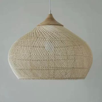 Boheemse Rotan Hanglamp – Handgeweven Rieten Kroonluchter, Huis en Inrichting, Lampen | Hanglampen, Verzenden, Nieuw
