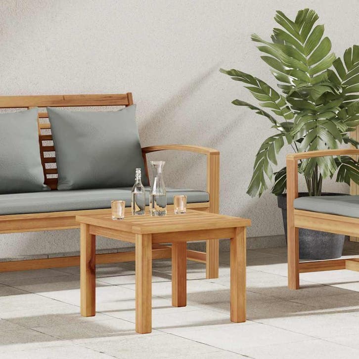 vidaXL Salontafel Bruin 45 x 45 x 36 cm Massief Teakhout, Tuin en Terras, Tuintafels, Nieuw, Verzenden