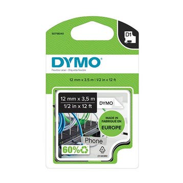 Dymo S0718040 / 16957 tape flexibel nylon 12 mm (origineel), Computers en Software, Printerbenodigdheden, Verzenden, Nieuw, Printertape