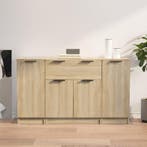 vidaXL Dressoirs 3 st bewerkt hout sonoma eiken, 100 tot 150 cm, Verzenden, Nieuw, 25 tot 50 cm