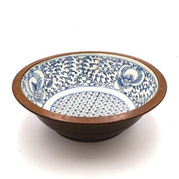 Qing-dynastie Blauw-wit porselein Schotel/kom met