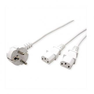 C13 kabel | Roline | 2 meter (2 x C13, Haaks, Wit), Verzenden, Nieuw