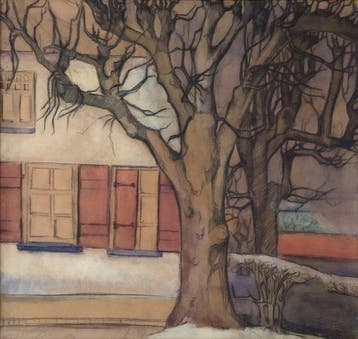 Nederlandse school (XX) - Huis met monumentale boom