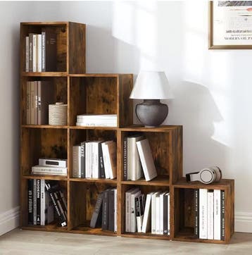 Boekenkast 6/10 Vakken –Houten Wandrek Industrieel en Modern, Verzenden, Nieuw