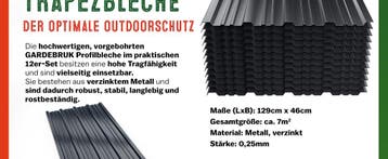 Trapezium Dakplaten 12 Stuks Antraciet Metaal 129x46cm, Verzenden, Nieuw