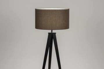 Rietveld Vloerlampen - Zwart, Bruin - Stof, Metaal, Verzenden, Nieuw