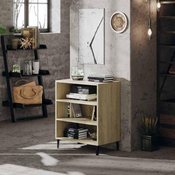 vidaXL Dressoir 57x35x70 cm bewerkt hout sonoma eikenkleurig, Verzenden, Nieuw, 50 tot 100 cm, 25 tot 50 cm