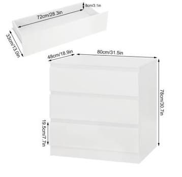 Babycommode Opbergkast – 3 Lades voor Kinderkamer, Kinderen en Baby's, Kinderkamer | Commodes en Kasten, Verzenden, Nieuw