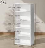 Witte Boekenkast met 5 Verstelbare Planken, Verzenden, Nieuw