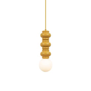 Retro hanglamp okergeel met mat glas - Fedde, Verzenden, Nieuw, Retro