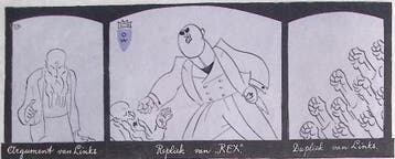 Propaganda in België op spotprent (lijst optie, Lithos), Verzenden