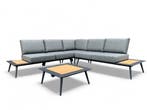 Loungeset / Hoekset Bergamo Antraciet met koffietafel, Ophalen of Verzenden, Nieuw, 5 zitplaatsen, Loungeset