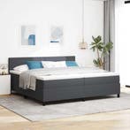 vidaXL LED Box Spring Bed Donkergrijs en Wit 200 x 200 cm, Verzenden, Nieuw, Grijs