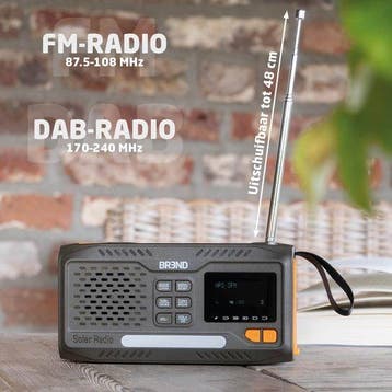2dekans | BREND BR-2244 Noodradio met DAB en FM - Bluetooth, Ophalen of Verzenden, Zo goed als nieuw