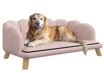 Roze Hondenbank – Stoffen Hoes, Rugleuning en Houten Poten, Verzenden, Nieuw