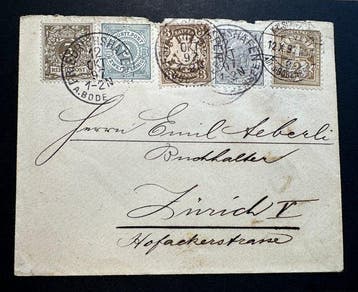 Zwitserland 1897 - Scheepspost Bodensee 5 landen incl., Gestempeld