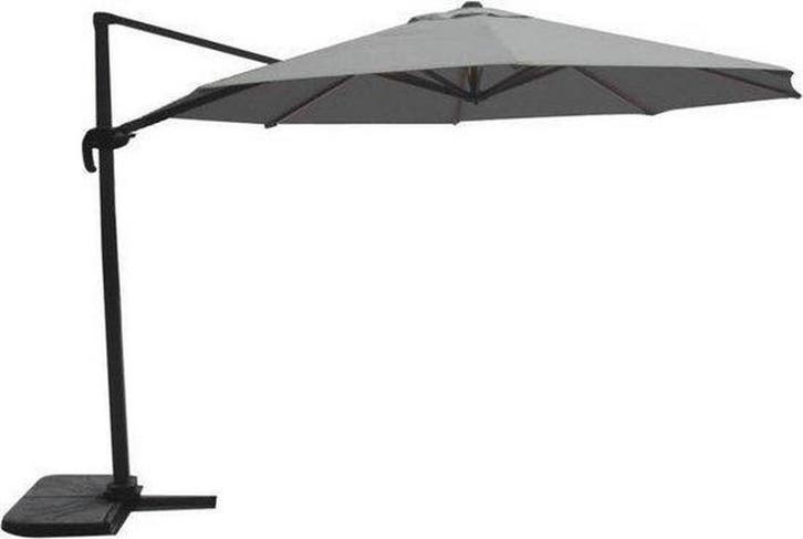 Zweefparasol VirgoFlex Grijs Ø350cm inclusief zware, Tuin en Terras, Parasols, Ophalen of Verzenden