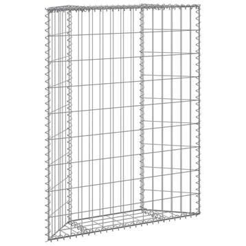vidaXL Gabion plantenbak trapezium 80x20x100 cm, Verzenden, Nieuw, Metaal, 60 tot 100 cm