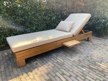 Zonkey Sunbed Loes – Luxe Houten Ligbed | NIEUW | LAATSTE, Tuin en Terras, Ligbedden, Ophalen of Verzenden, Nieuw, Hout, Inklapbaar