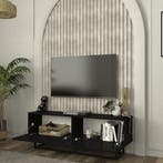 Tv-meubel Nolven kort frame 125x32x47 cm zwart [en.casa], Verzenden, Nieuw
