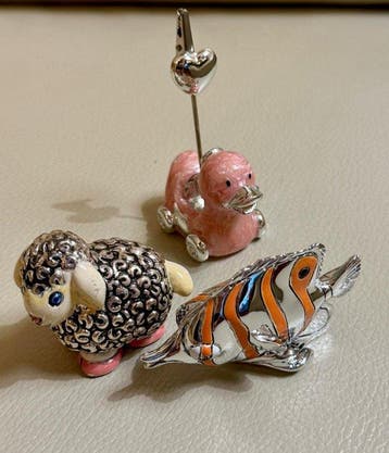 Moda Argenti - Beeldje - Sheep, Duckling and Tropical Fish, Antiek en Kunst